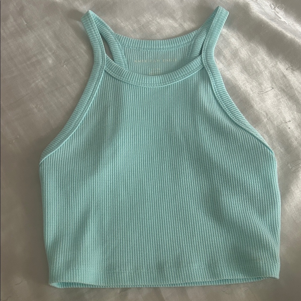 American Eagle Outfitters Mint Ribbed Crop Top